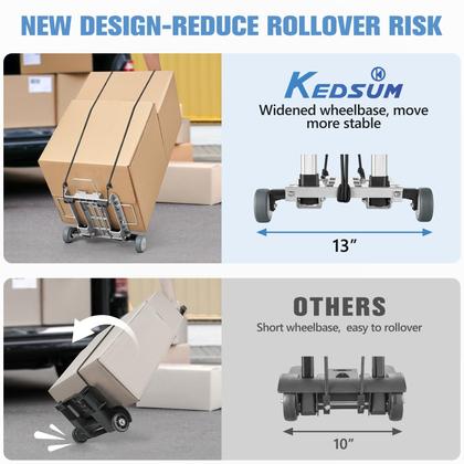 Imagem de Carrinho de bagagem KEDSUM Mini dobrável em alumínio com capacidade de 120 libras