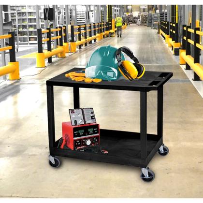 Imagem de Carrinho de banheira Luxor EC11HD-B 32x18 Duas prateleiras com capacidade de 125 kg