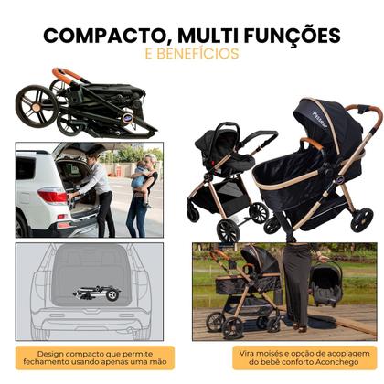 Imagem de Carrinho de bebe 3 em 1  apolo - qb619 preto