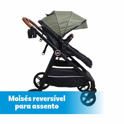 Imagem de Carrinho de bebe 3 em 1 apolo verde + bolsa - passear baby