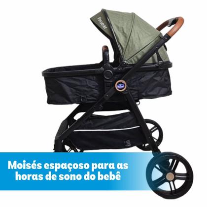 Imagem de Carrinho de bebe 3 em 1 apolo verde + bolsa - passear baby