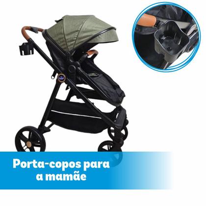 Imagem de Carrinho de bebe 3 em 1 apolo verde + bolsa - passear baby