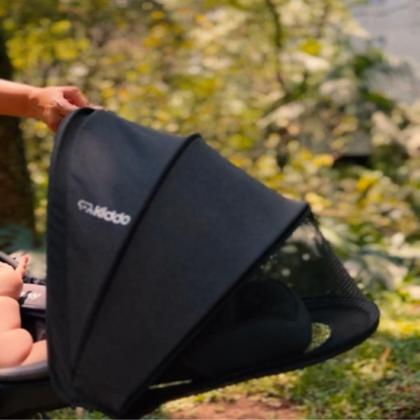 Imagem de Carrinho de Bebê 360º Savvy com Moisés Melange Preto - Kiddo