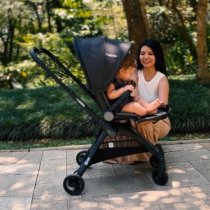 Imagem de Carrinho de Bebê 360º Savvy com Moisés Melange Preto - Kiddo