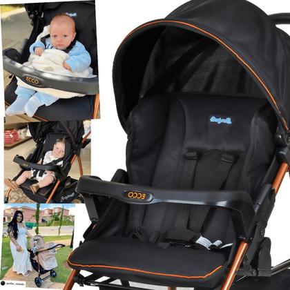Carrinho de Bebe Bebe Conforto Burigotto Ecco Preto Bronze