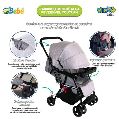 Imagem de Carrinho de Bebê Com Alça Reversível YouTurn Maxi Baby