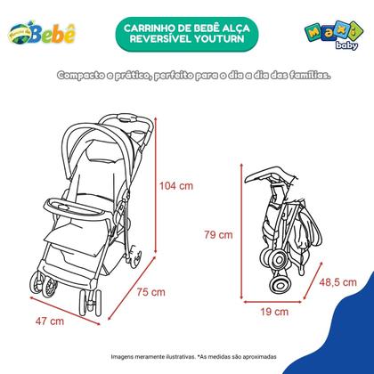 Imagem de Carrinho de Bebê Com Alça Reversível YouTurn Maxi Baby
