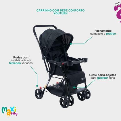 Imagem de Carrinho de Bebê Com Alça Reversível YouTurn Maxi Baby