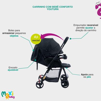 Imagem de Carrinho de Bebê Com Alça Reversível YouTurn Maxi Baby