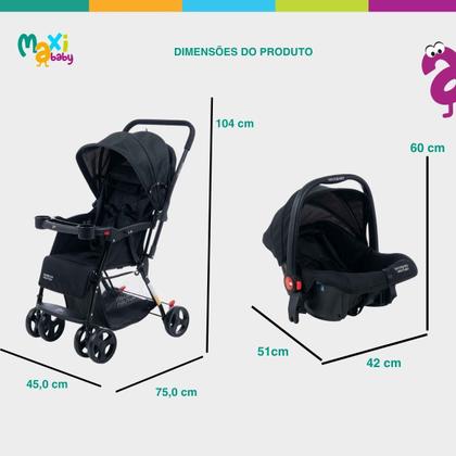 Imagem de Carrinho de Bebê com Bebê Conforto 2 em 1 Youturn Maxi Baby