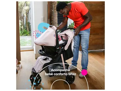 Imagem de Carrinho de Bebê com Bebê Conforto Cosco Kids Toffy Duo 3 Rodas 0 a 15kg