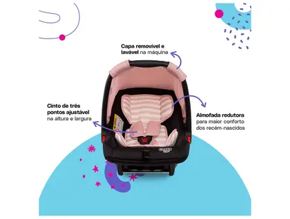 Imagem de Carrinho de Bebê com Bebê Conforto Cosco Kids Toffy Duo 3 Rodas 0 a 15kg