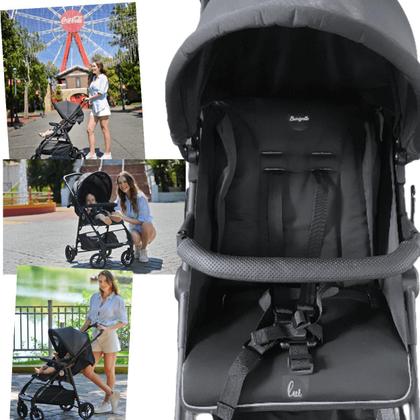 Imagem de Carrinho de Bebe com Bebe Conforto e Base Burigotto Lui Grafite