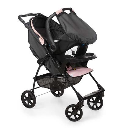 Imagem de Carrinho de Bebê - Conforto - Romano Travel Cocoon Slim - Preto e Rosa - Galzerano