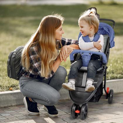 Imagem de Carrinho De Bebê EasyGo Com Cesto 3 Rodas Até 15kg KaBaby - Azul