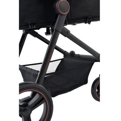Imagem de Carrinho de Bebê Galzerano Ivy DUO Berço Passeio Moisés com Bebê Conforto Travel System Reclinável Viagem 0 a 15 Kg Preto Caramelo Fecha com Uma Mão