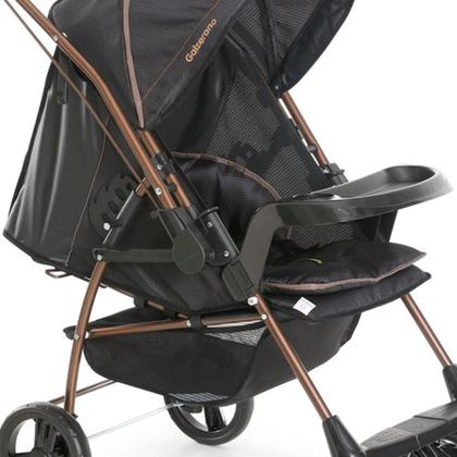 Imagem de Carrinho de Bebê Galzerano Milano Reversível Ii 0 Meses até 15 Kg Preto com Cobre