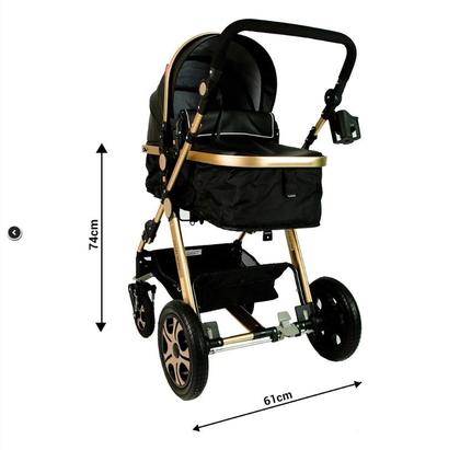 Imagem de Carrinho de bebê Golden Club Baby Preto / Design Premium / Envio Imediato 