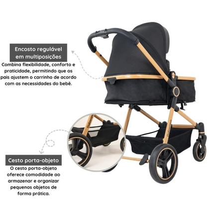 Imagem de Carrinho De Bebê Ivy Galzerano Bebê Conforto Preto E Base