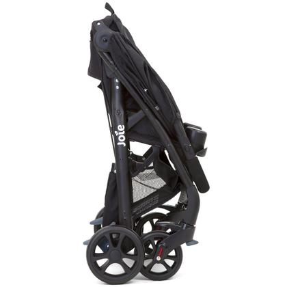 Imagem de Carrinho de Bebê Joie Muze lx Berço Passeio com Bebê Conforto Juva Travel System Reclinável Leve Compacto Dobrável 15 Kg Preto Coal Fecha Com Uma Mão