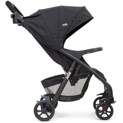 Imagem de Carrinho de Bebê Joie Muze lx Berço Passeio com Bebê Conforto Juva Travel System Reclinável Leve Compacto Dobrável 15 Kg Preto Coal Fecha Com Uma Mão
