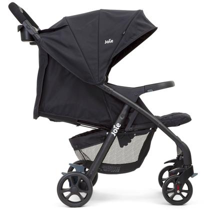 Imagem de Carrinho de Bebê Joie Muze lx Berço Passeio com Bebê Conforto Juva Travel System Reclinável Leve Compacto Dobrável 15 Kg Preto Coal Fecha Com Uma Mão