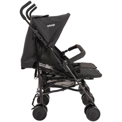 Imagem de Carrinho de Bebê Kiddo p/ Gêmeos Youme II Preto Guarda Chuva