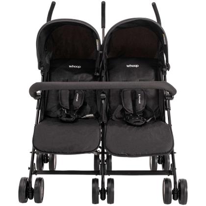 Imagem de Carrinho de Bebê Kiddo p/ Gêmeos Youme II Preto Guarda Chuva
