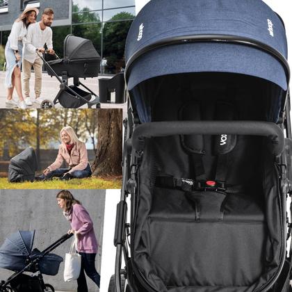 Imagem de Carrinho de Bebe Kiddo Vox II Azul Marinho Berço Passeio Moises