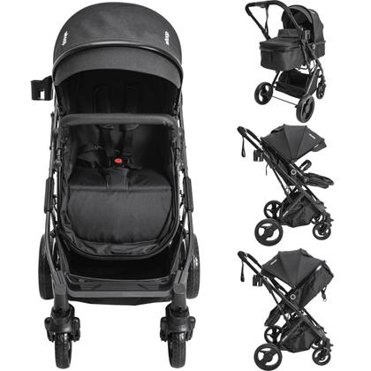 Imagem de Carrinho de Bebe Kiddo Vox II com Bebe Conforto e Base Preto