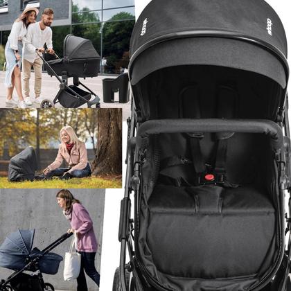 Imagem de Carrinho de Bebe Kiddo Vox II com Bebe Conforto e Base Preto