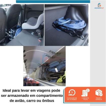 Imagem de Carrinho de Bebê para Passeio Compacto Dobrável Viagem Passeios Reclinável Porta Objeto Recém Nascido Avião Carro Barra Frontal Cesto Azul Baby Style
