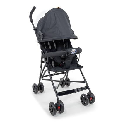 Imagem de Carrinho De Bebê Para Passeio Guarda chuva Leve, Capota Com Visor, Rosa Chassi Preto Mega Compras