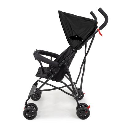 Imagem de Carrinho De Bebê Para Passeio Guarda chuva Leve, Capota Com Visor, Rosa Chassi Preto Mega Compras