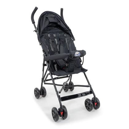 Imagem de Carrinho De Bebê Para Passeio Guarda chuva Leve, Capota Com Visor, Rosa Chassi Preto Mega Compras