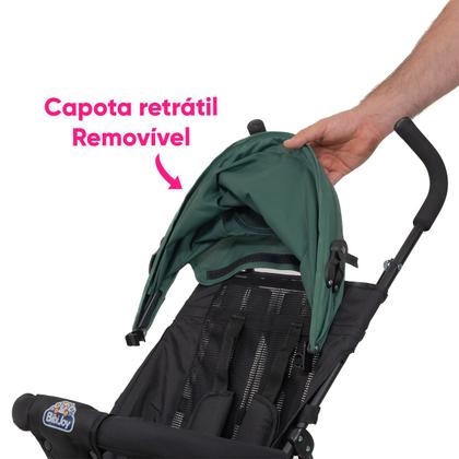 Imagem de Carrinho De Bebê Para Passeio Guarda chuva Leve, Capota Com Visor, Rosa Chassi Preto Mega Compras