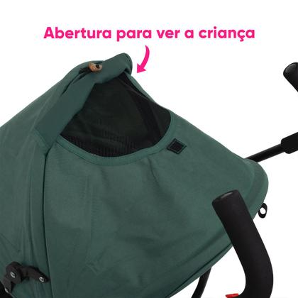 Imagem de Carrinho De Bebê Para Passeio Guarda chuva Leve, Capota Com Visor, Rosa Chassi Preto Mega Compras