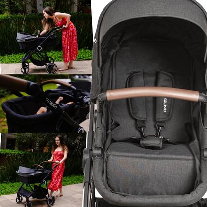 Imagem de Carrinho de Bebe para Passeio Moises Kiddo Cosmos Melange Preto