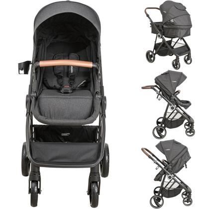 Imagem de Carrinho de Bebe para Passeio Moises Kiddo Cosmos Melange Preto