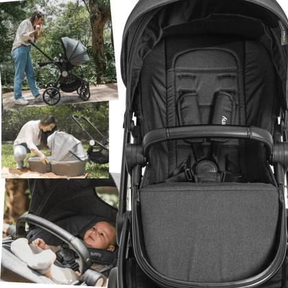 Imagem de Carrinho de Bebe Passeio Berço Moises Kiddo Sunny Melange Preto