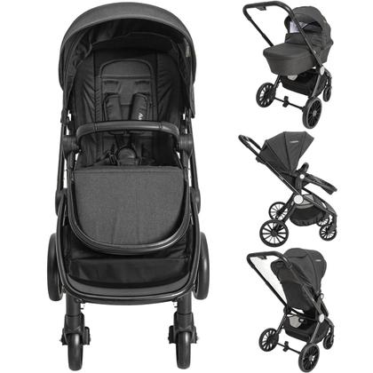 Imagem de Carrinho de Bebe Passeio Berço Moises Kiddo Sunny Melange Preto