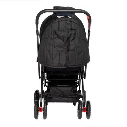 Imagem de Carrinho de Bebê Passeio Prime Baby Berço Preto Rover com Alça Reversível Encosto Reclinável Capota com Visor Até 15kg