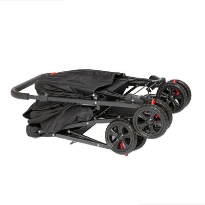 Imagem de Carrinho de Bebê Passeio Prime Baby Berço Preto Rover com Alça Reversível Encosto Reclinável Capota com Visor Até 15kg