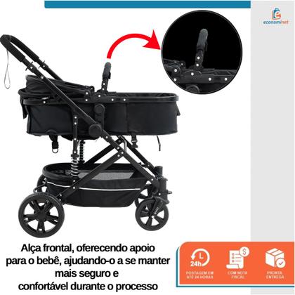 Imagem de Carrinho de Bebe Passeio Reversível Moises Wonder 15Kg Dobravel Compacto Confortavel Ajustavel Capota Cesto