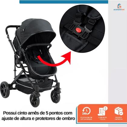 Imagem de Carrinho de Bebe Passeio Reversível Moises Wonder 15Kg Dobravel Compacto Confortavel Ajustavel Capota Cesto