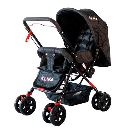 Imagem de Carrinho De Bebê Passeio Vira Berço Com Alça Frente E Trás Com Bolso e Porta Treco