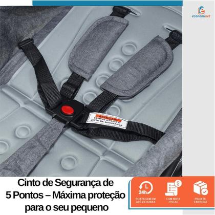 Imagem de Carrinho de Bebê Reversível Passeio Runner até 15kg com Capota Retratil Cinto 5 Pontos e INMETRO