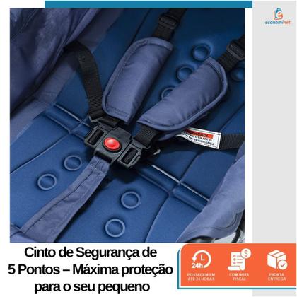 Imagem de Carrinho de Bebê Reversível Passeio Runner até 15kg com Capota Retratil Cinto 5 Pontos e INMETRO