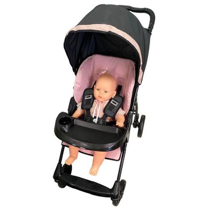 Imagem de Carrinho De Bebê Romano Preto Rosa (0 A 15Kg) - Galzerano