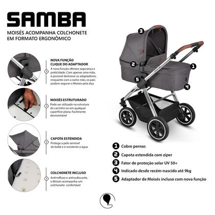 Imagem de Carrinho de Bebê Samba Diamond Asphalt (0-15kg) - ABC Design